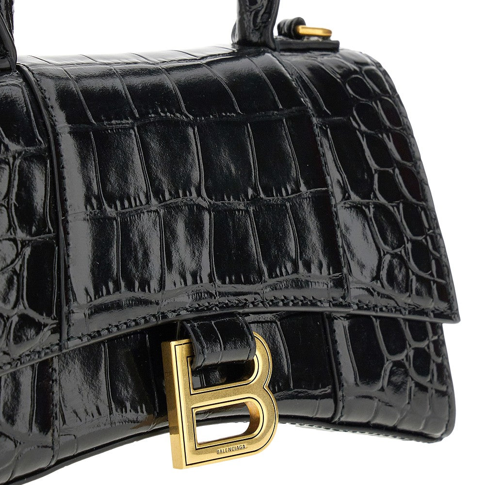 Borsa Hourglass XS in pelle stampa cocco