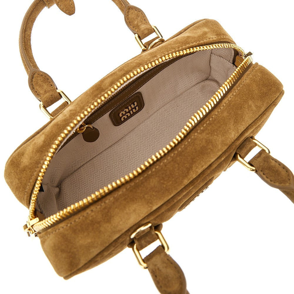 Suede leather small 'Arcadie' bag