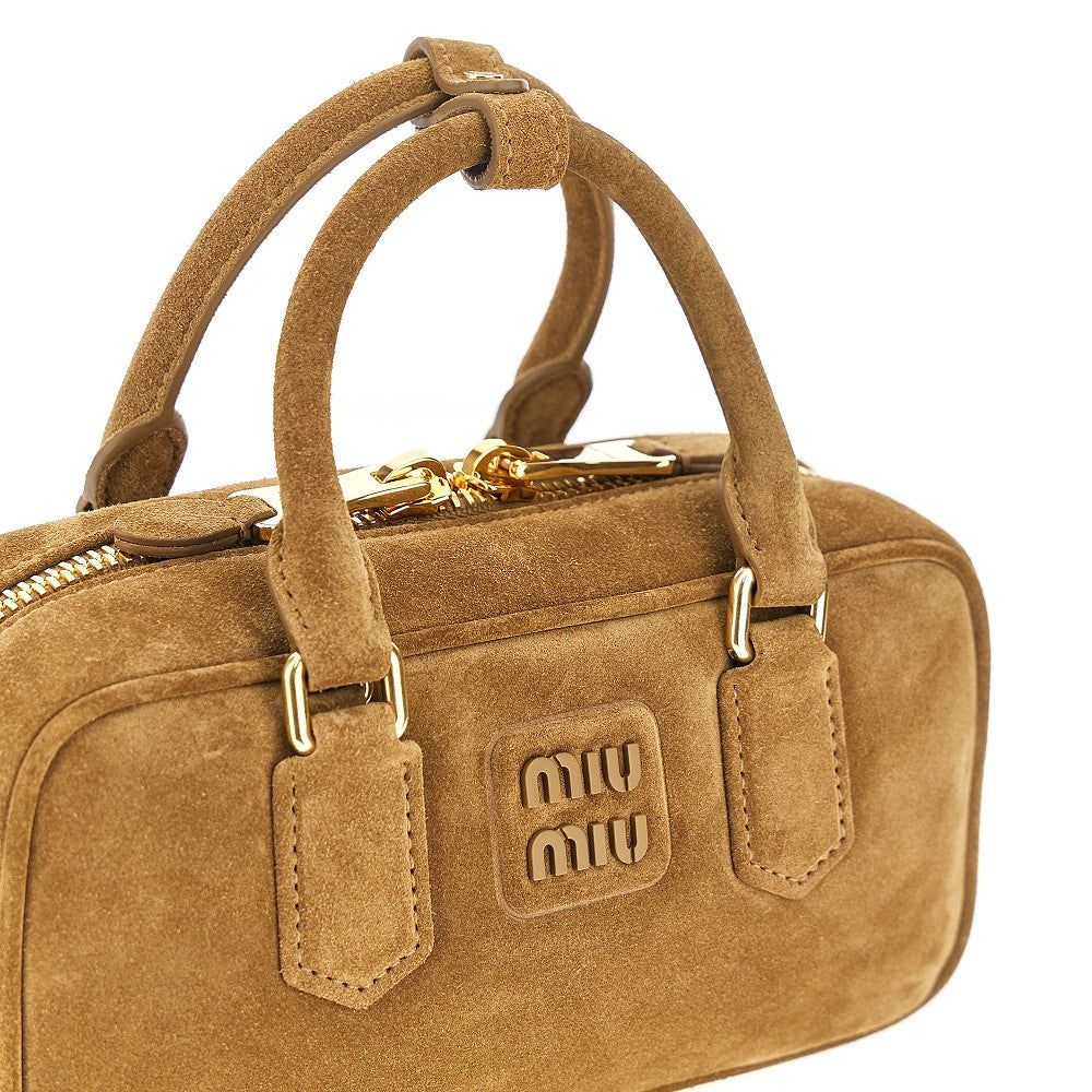 Suede leather small 'Arcadie' bag