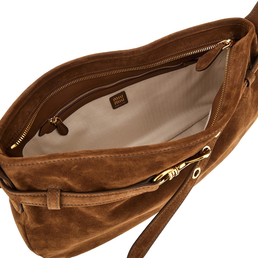 Borsa 'Aventure' media in pelle scamosciata