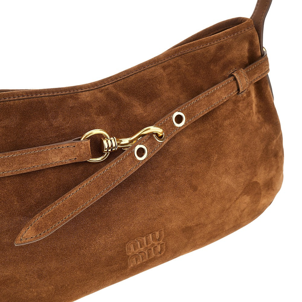 Borsa 'Aventure' media in pelle scamosciata