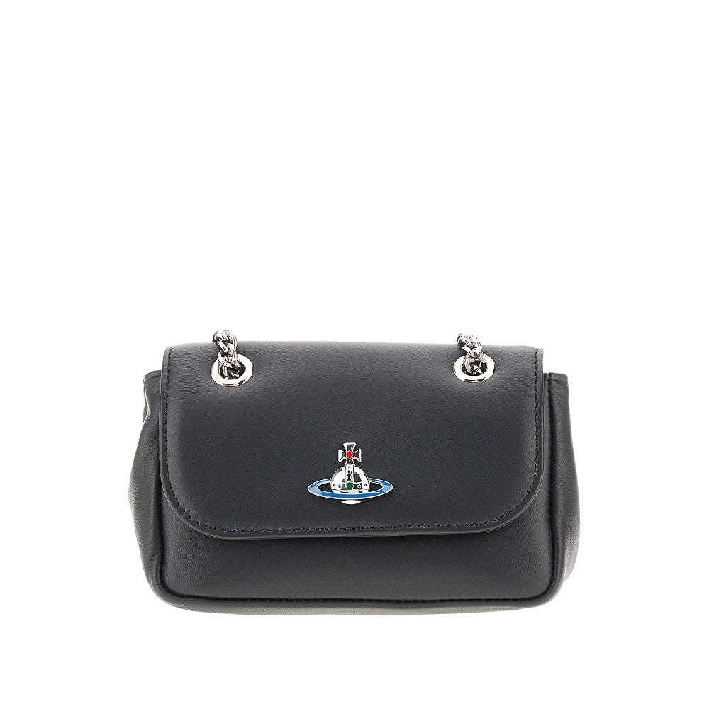 Leather mini bag with chain