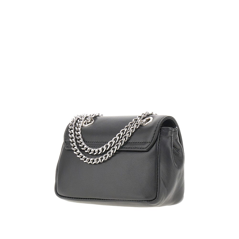 Leather mini bag with chain