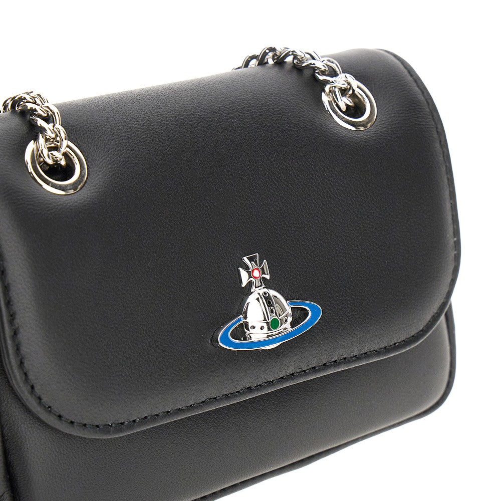 Leather mini bag with chain