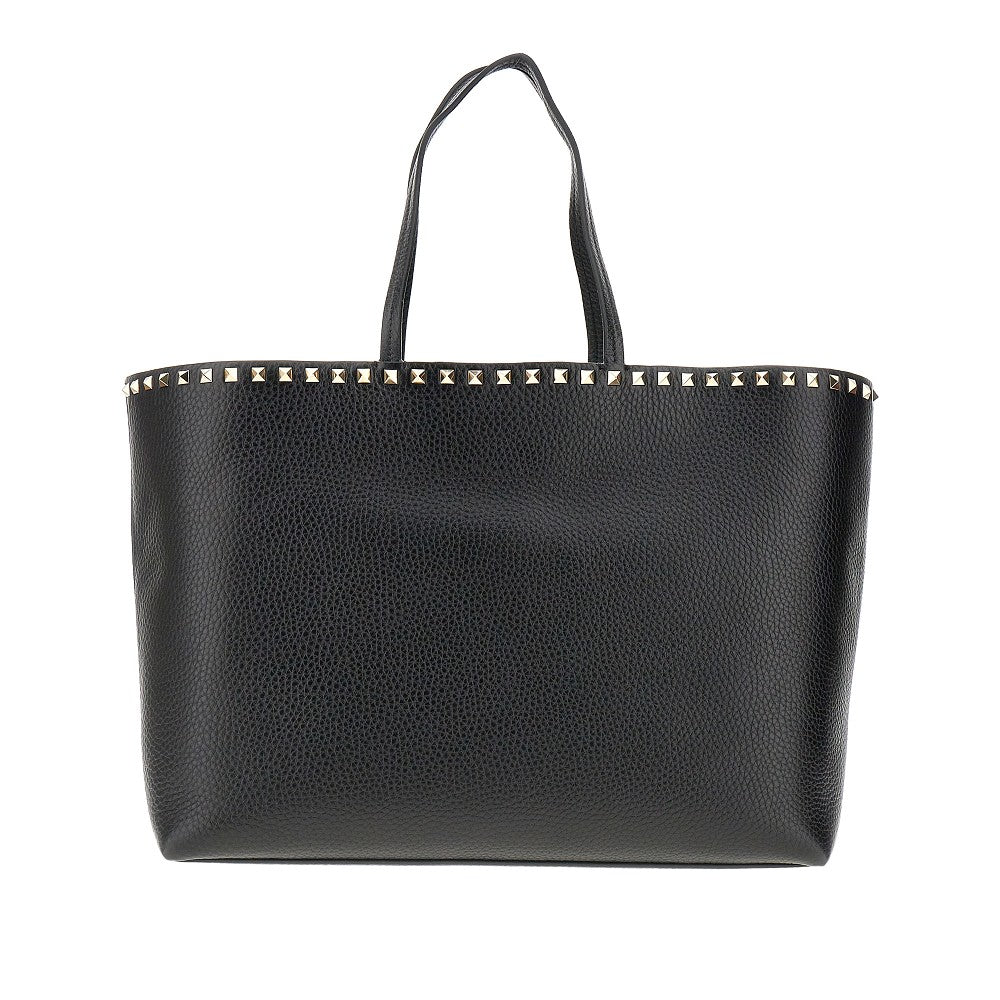 Grained leather 'Rockstud' shopping bag