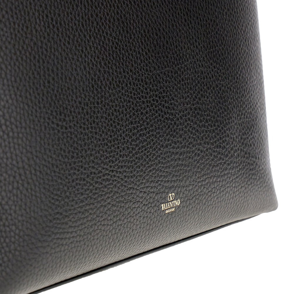 Grained leather 'Rockstud' shopping bag