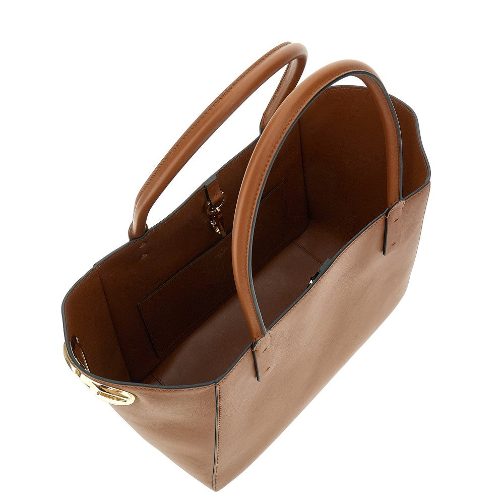 Nappa leather 'VLogo Side' shopping bag