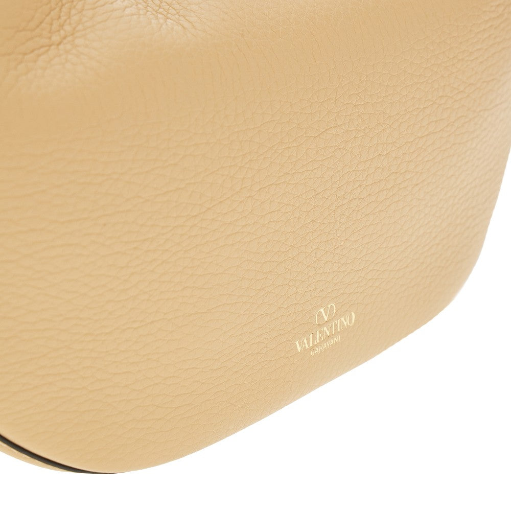 Leather small VLogo Moon Hobo bag