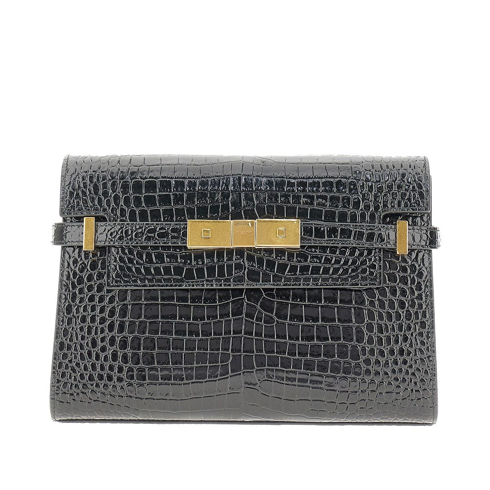Small 'Manhattan' croco-print leather bag