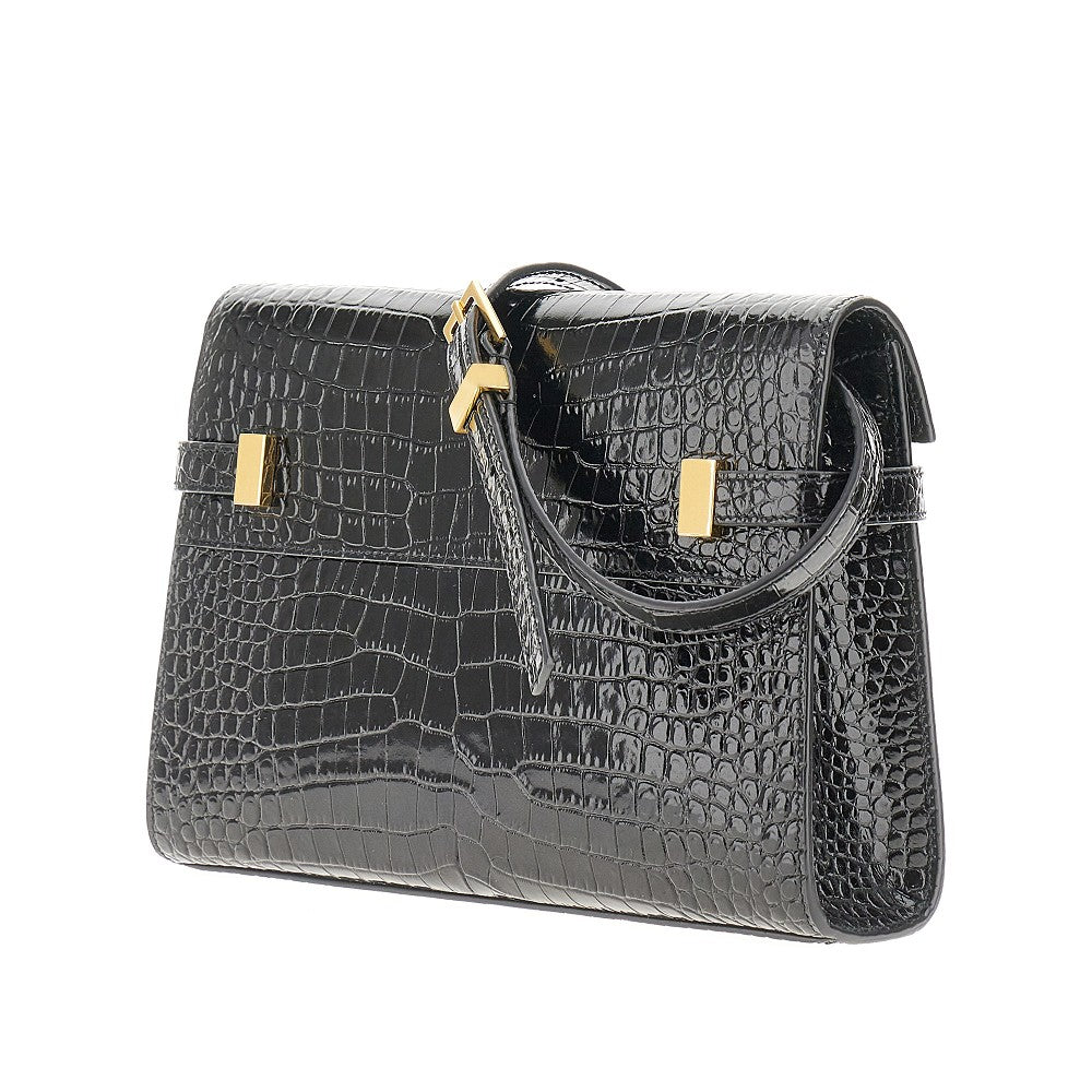 Small 'Manhattan' croco-print leather bag
