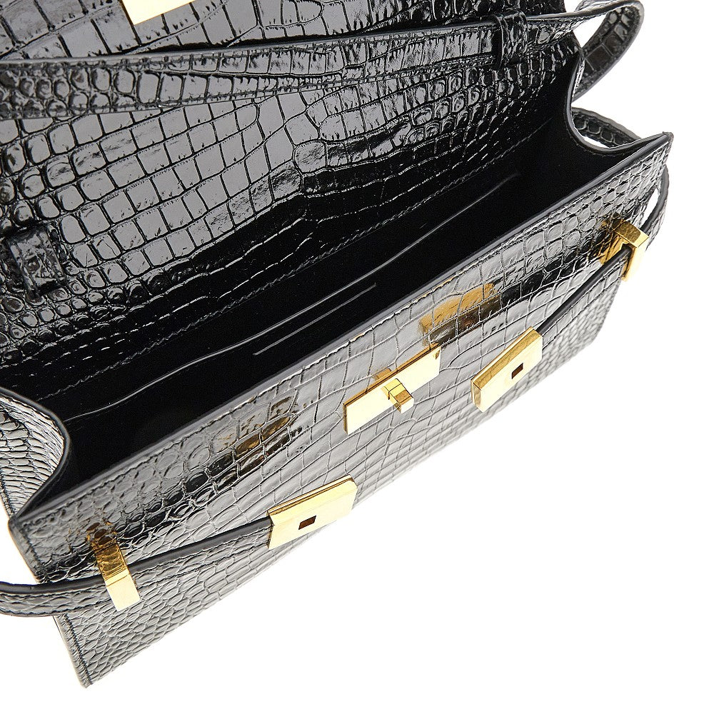 Small 'Manhattan' croco-print leather bag