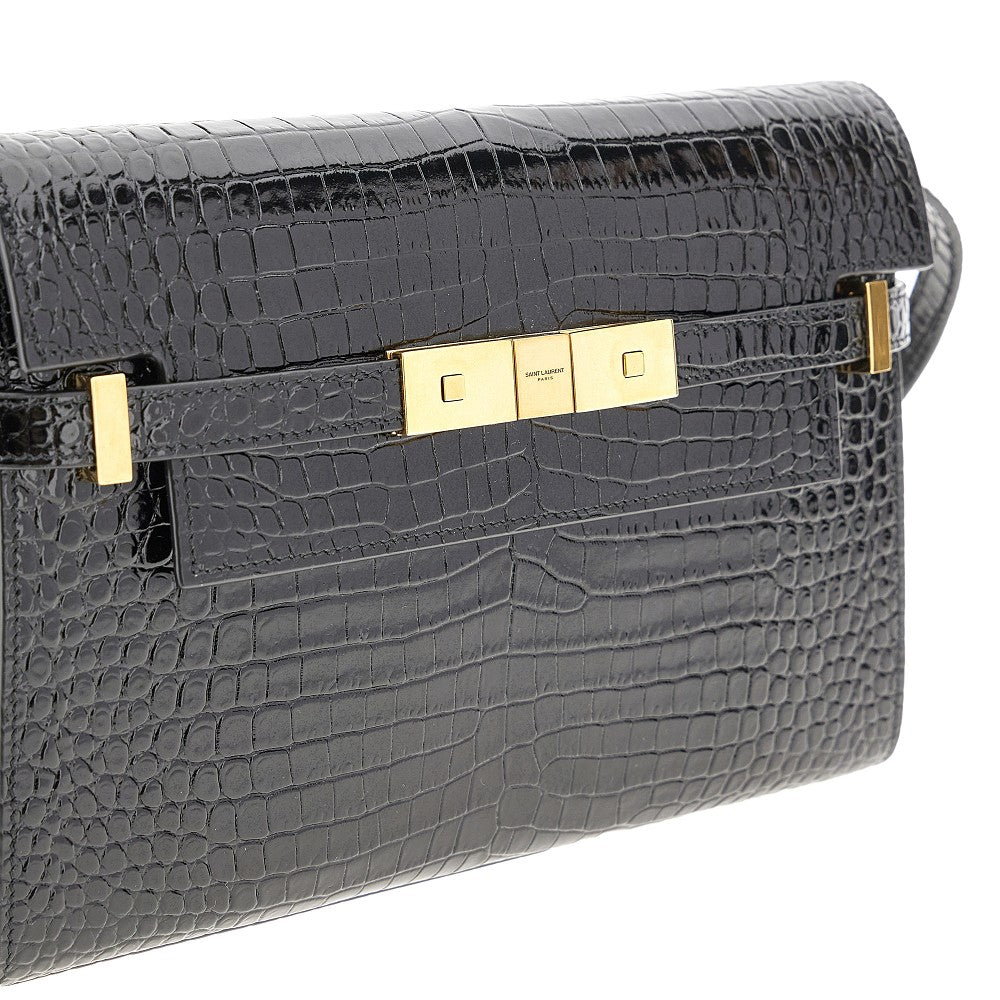 Small 'Manhattan' croco-print leather bag