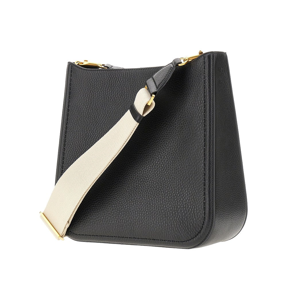 Leather 'Hobo' cross-body bag