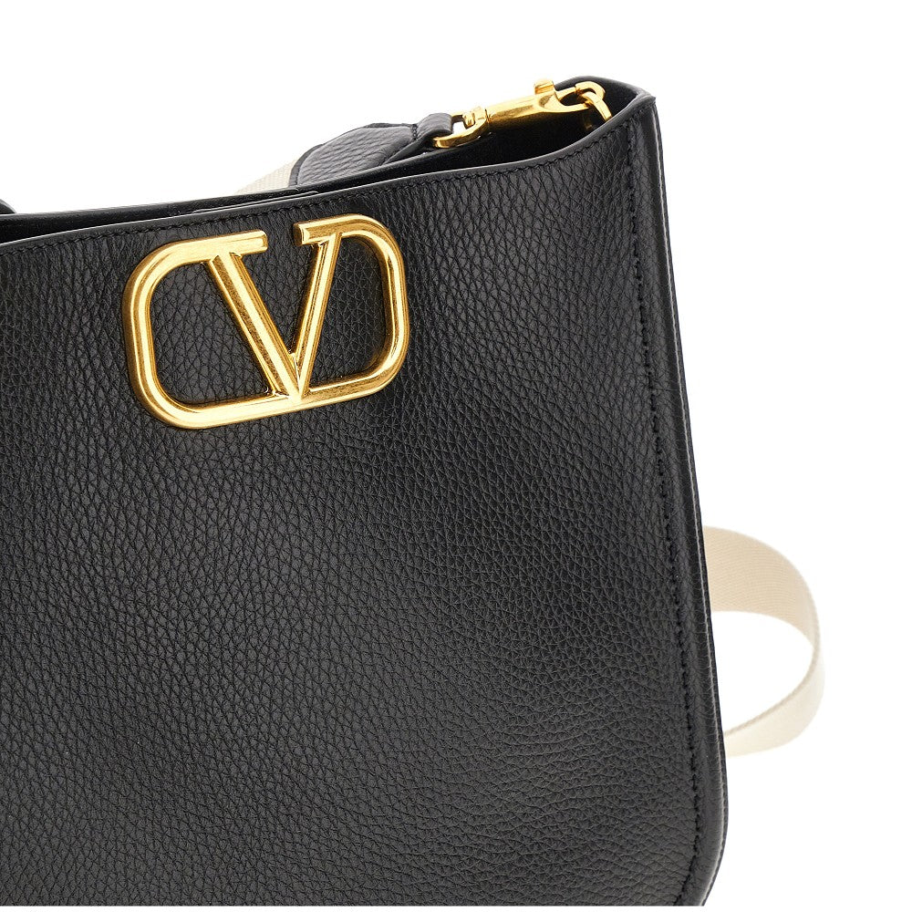 Leather 'Hobo' cross-body bag