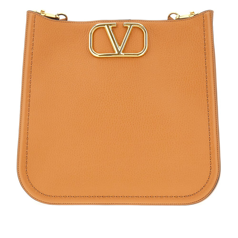 Leather 'Hobo' cross-body bag