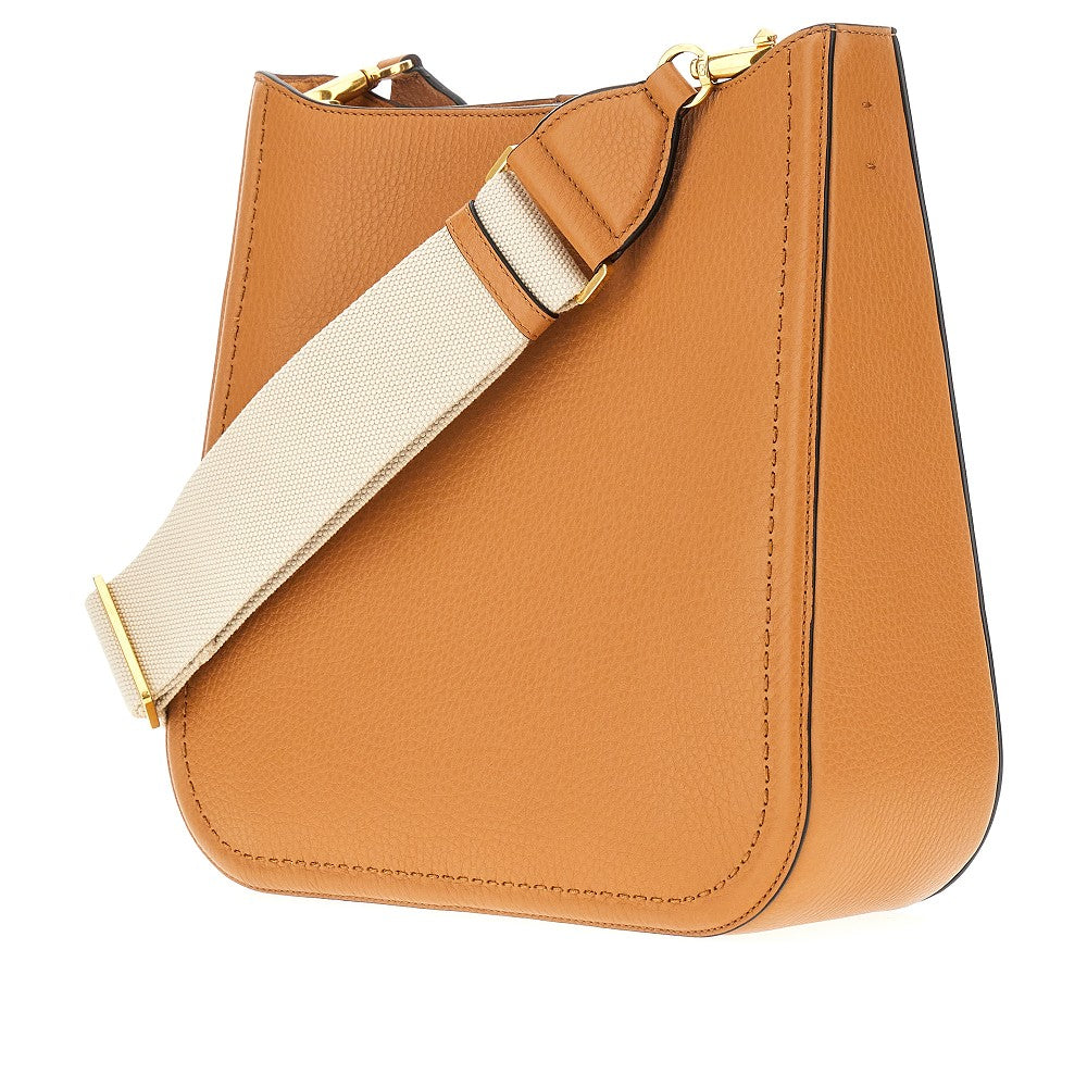 Leather 'Hobo' cross-body bag