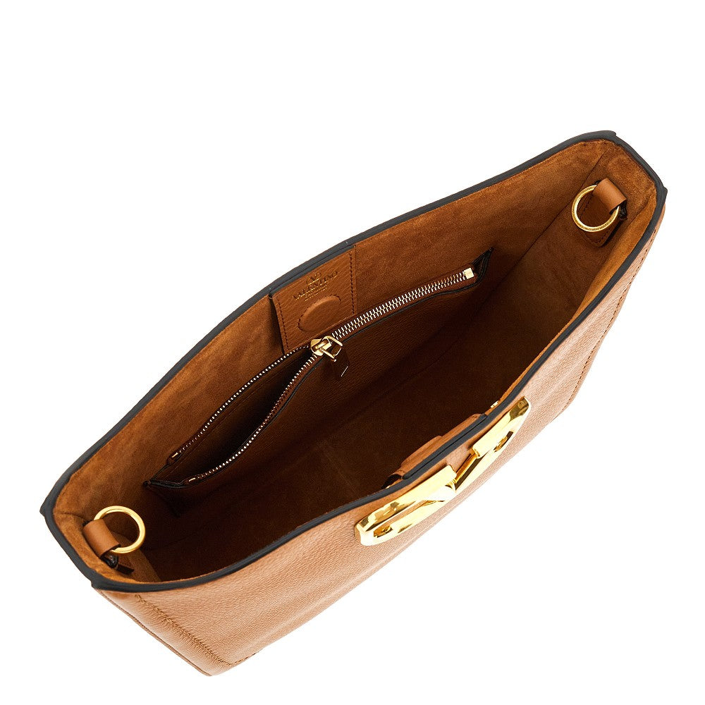 Leather 'Hobo' cross-body bag