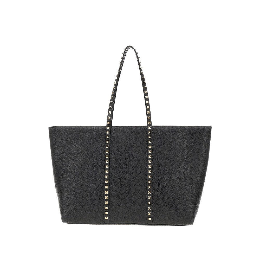 Grained leather 'Rockstud' shopping bag
