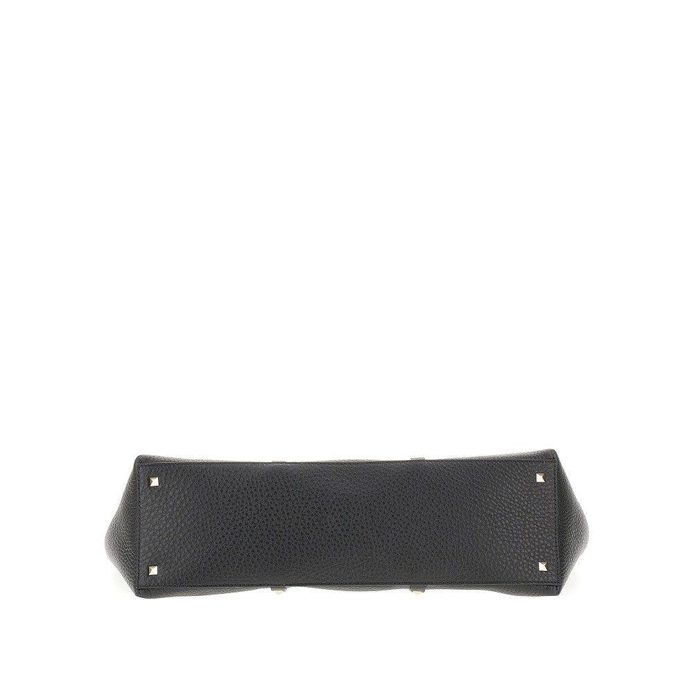 Grained leather 'Rockstud' shopping bag