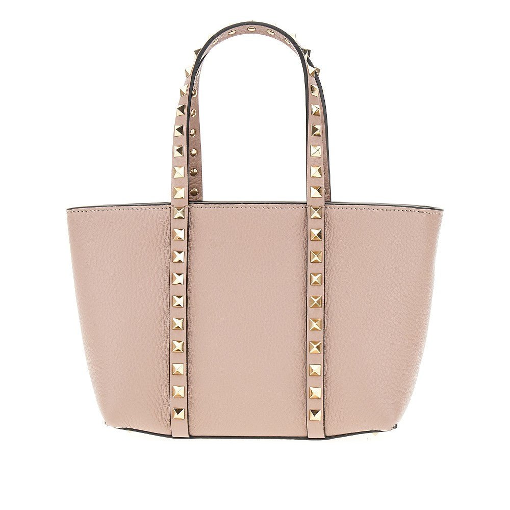 Mini tote bag 'Rockstud' in pelle granata