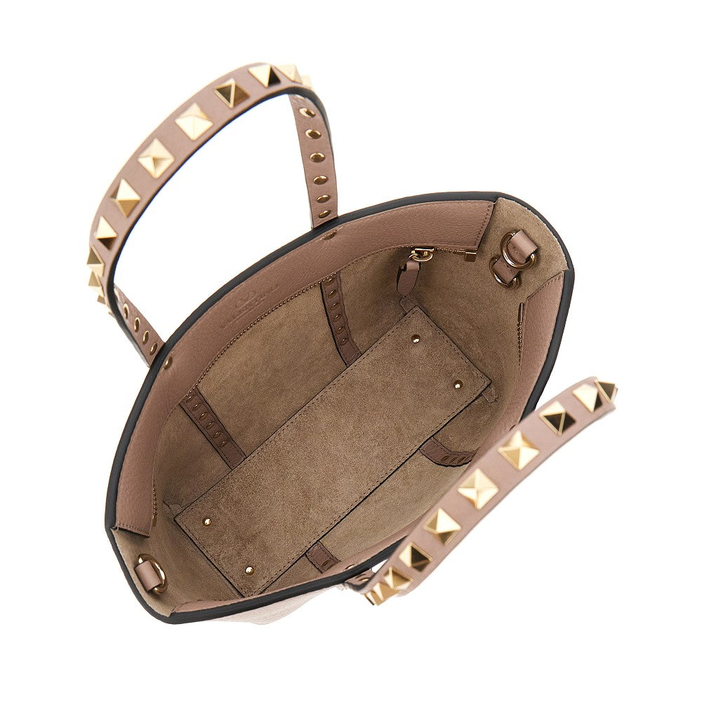 Mini tote bag 'Rockstud' in pelle granata