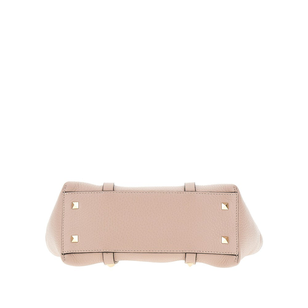 Mini tote bag 'Rockstud' in pelle granata