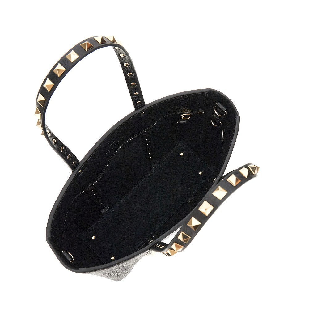 Mini tote bag 'Rockstud' in pelle granata
