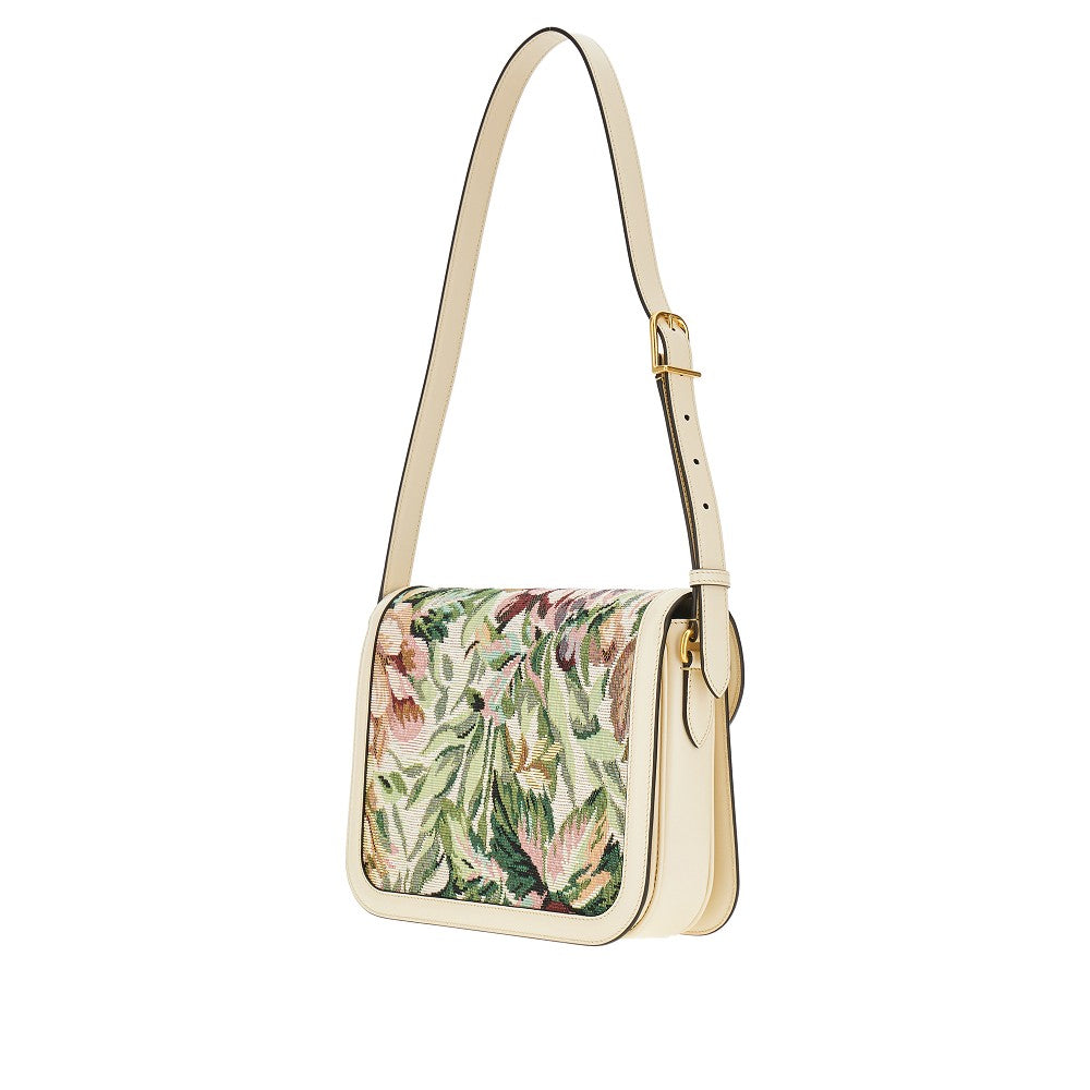Jacquard fabric '9TO5' shoulder bag