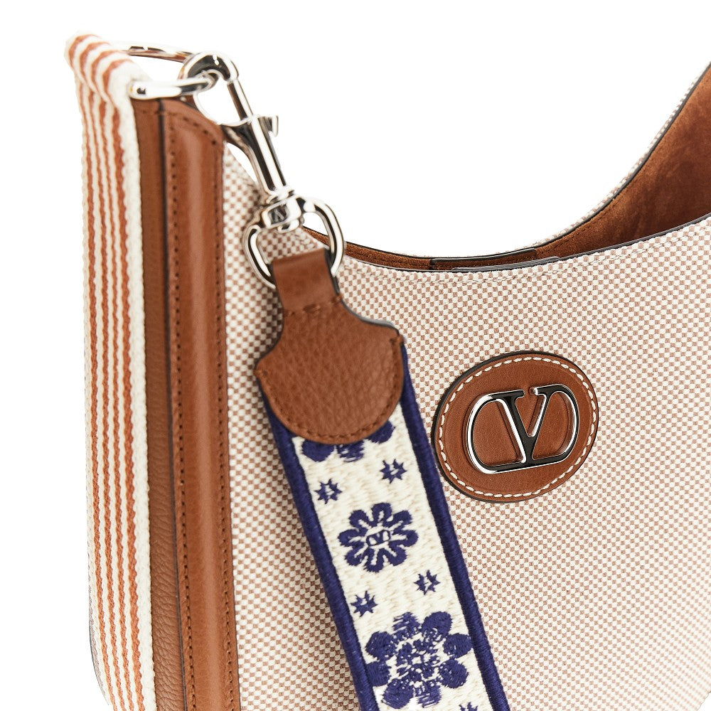 Borsa a spalla 'VLogo Signature' in canvas