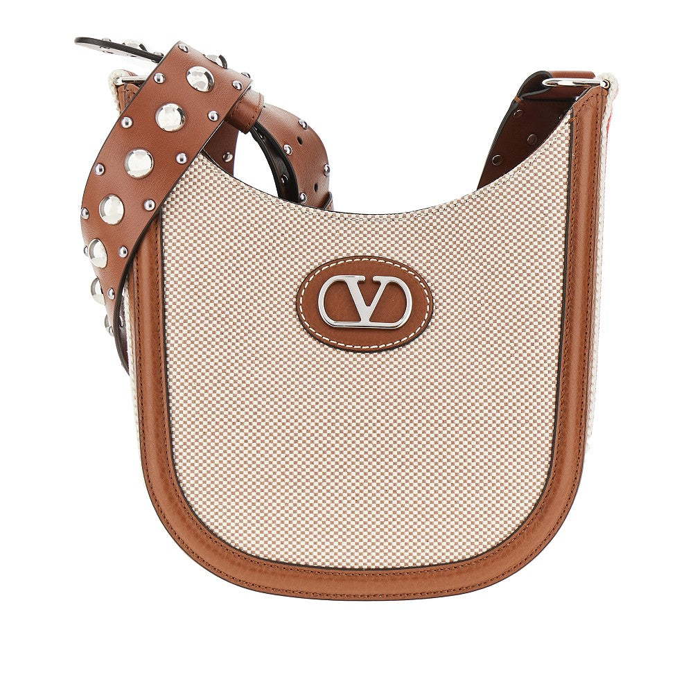 Borsa a spalla 'VLogo Signature' in canvas