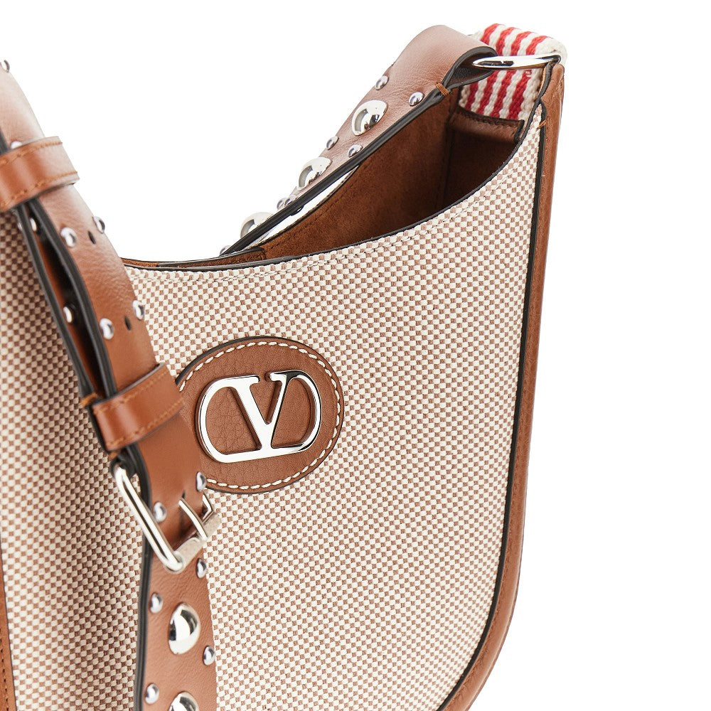 Borsa a spalla 'VLogo Signature' in canvas