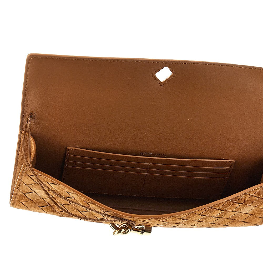 'Andiamo' suede leather clutch