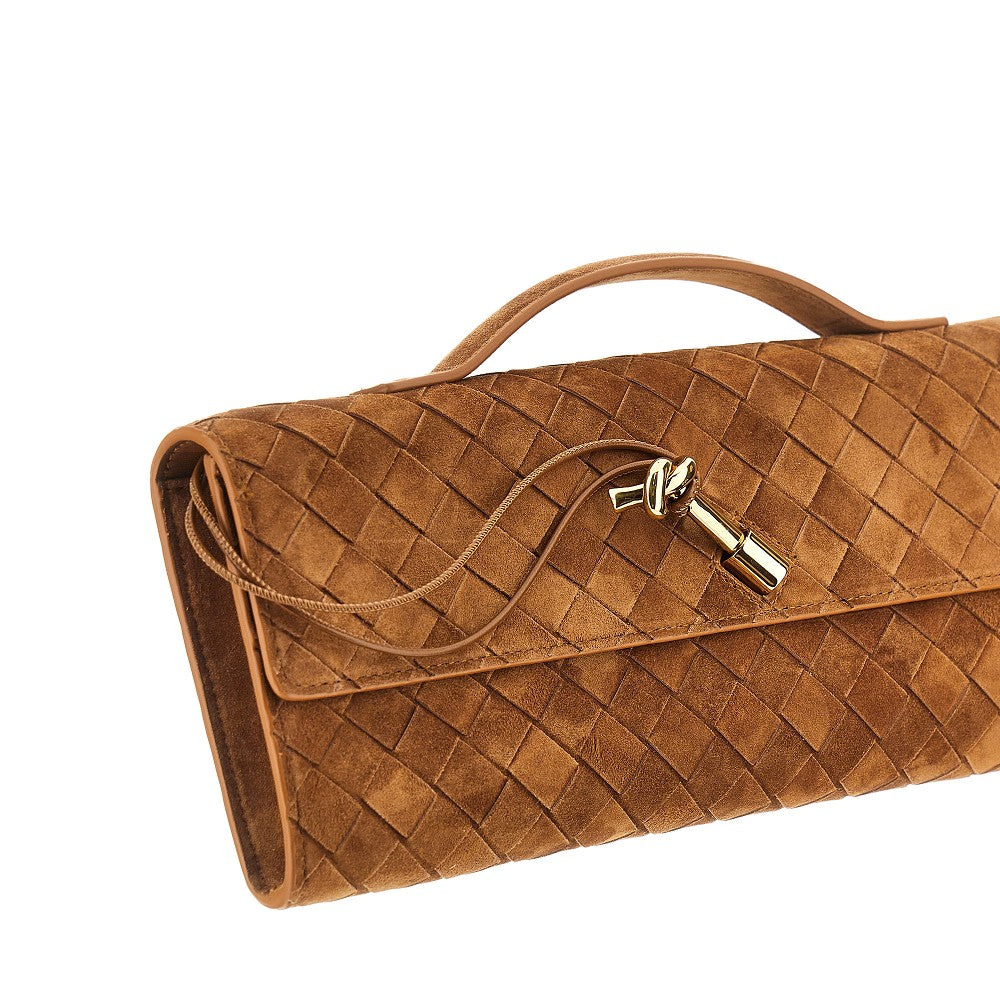 'Andiamo' suede leather clutch