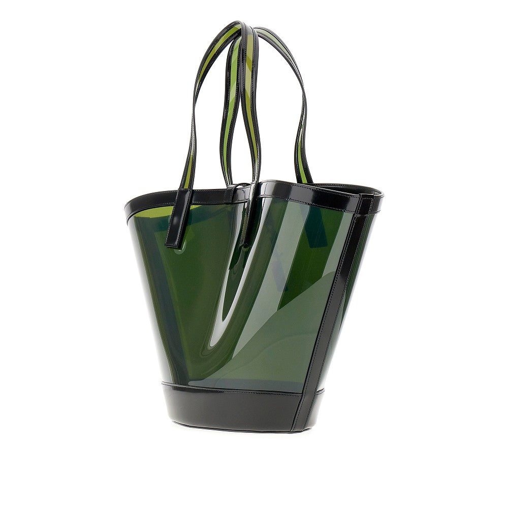 Vinyl and leather medium Panier bag