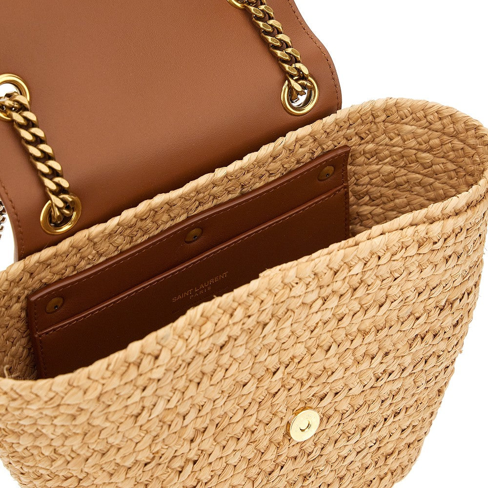 Borsa 'Manon' mini in rafia e pelle
