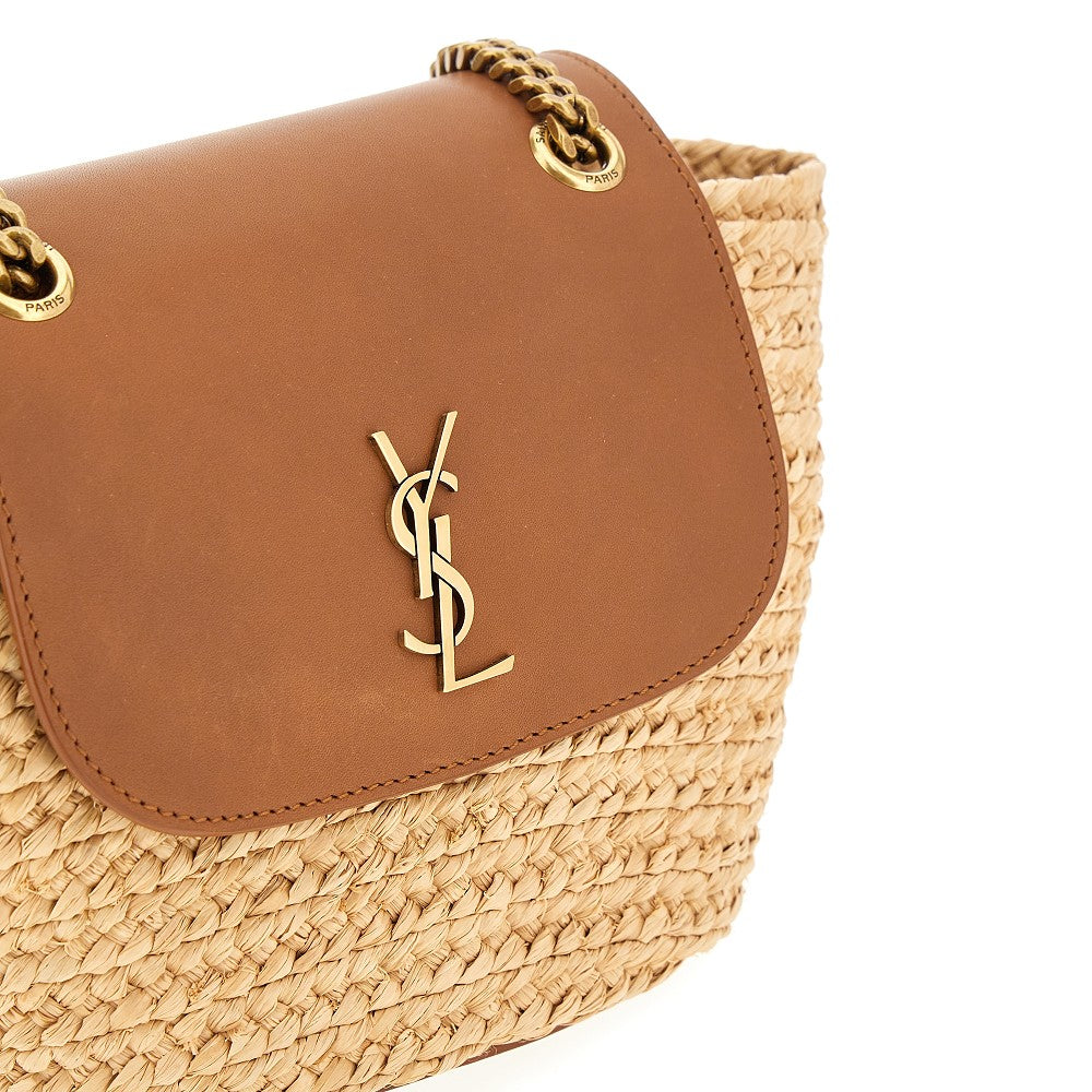 Borsa 'Manon' mini in rafia e pelle