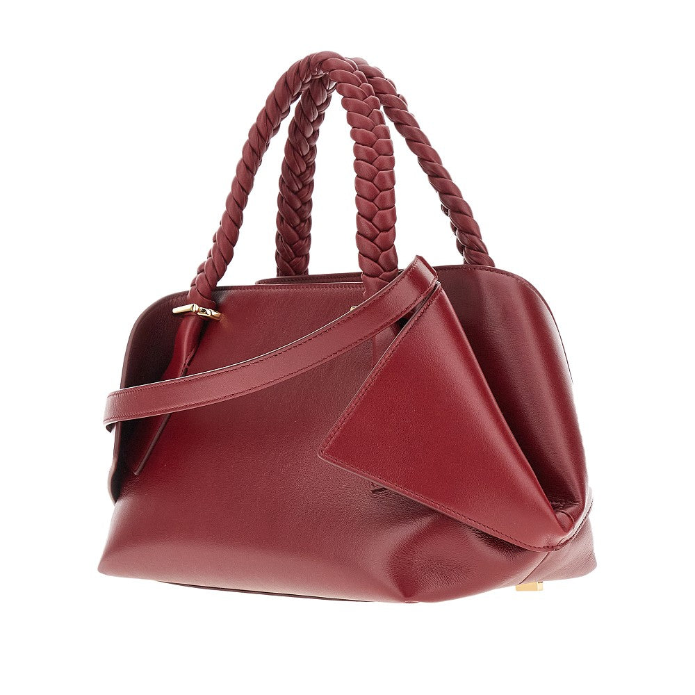 Borsa media in pelle con angoli ripiegati