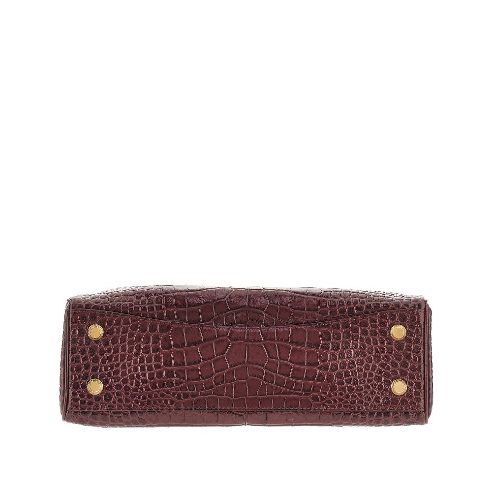 Croco-embossed leather medium 'Rodeo' bag