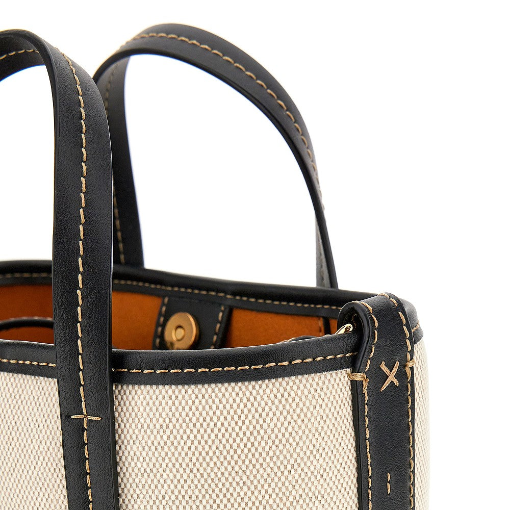 Canvas bucket bag with logo print