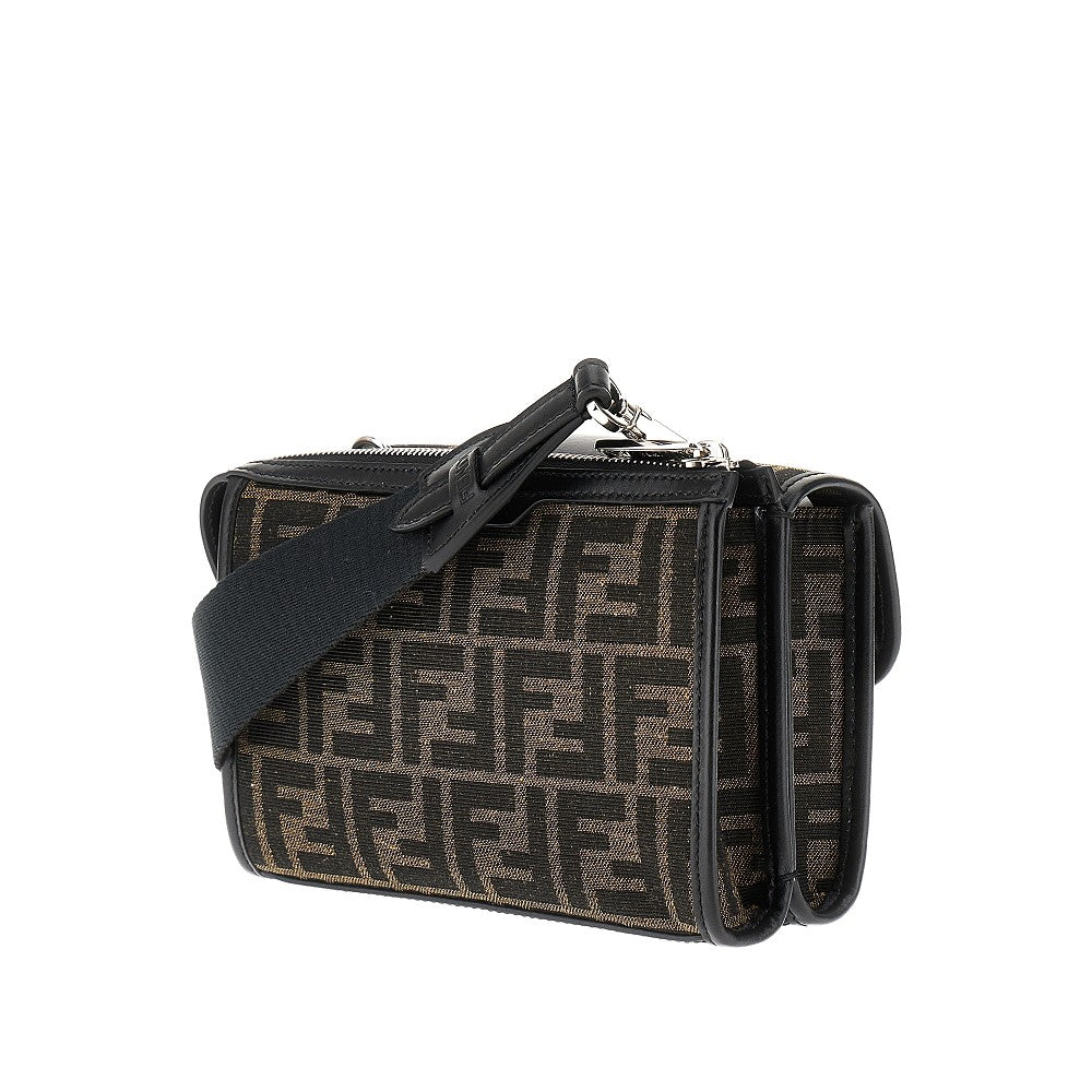 Borsa 'Baguette Double' in denim Jacquard FF