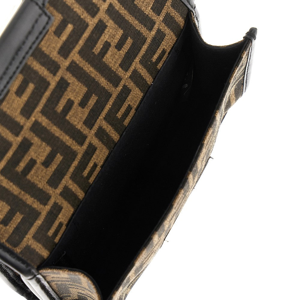 Borsa 'Baguette Double' in denim Jacquard FF