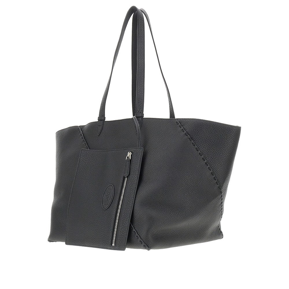 Leather large 'Diagonal' shopping bag