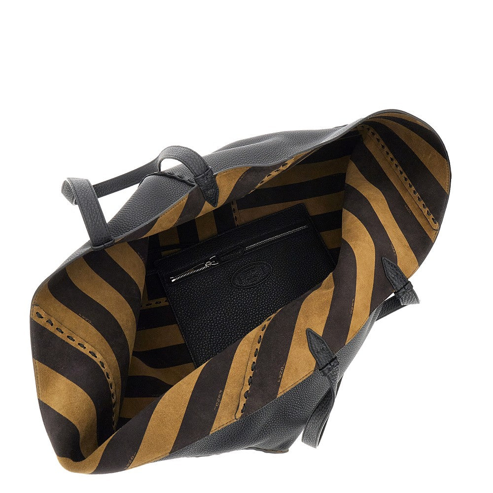 Leather large 'Diagonal' shopping bag