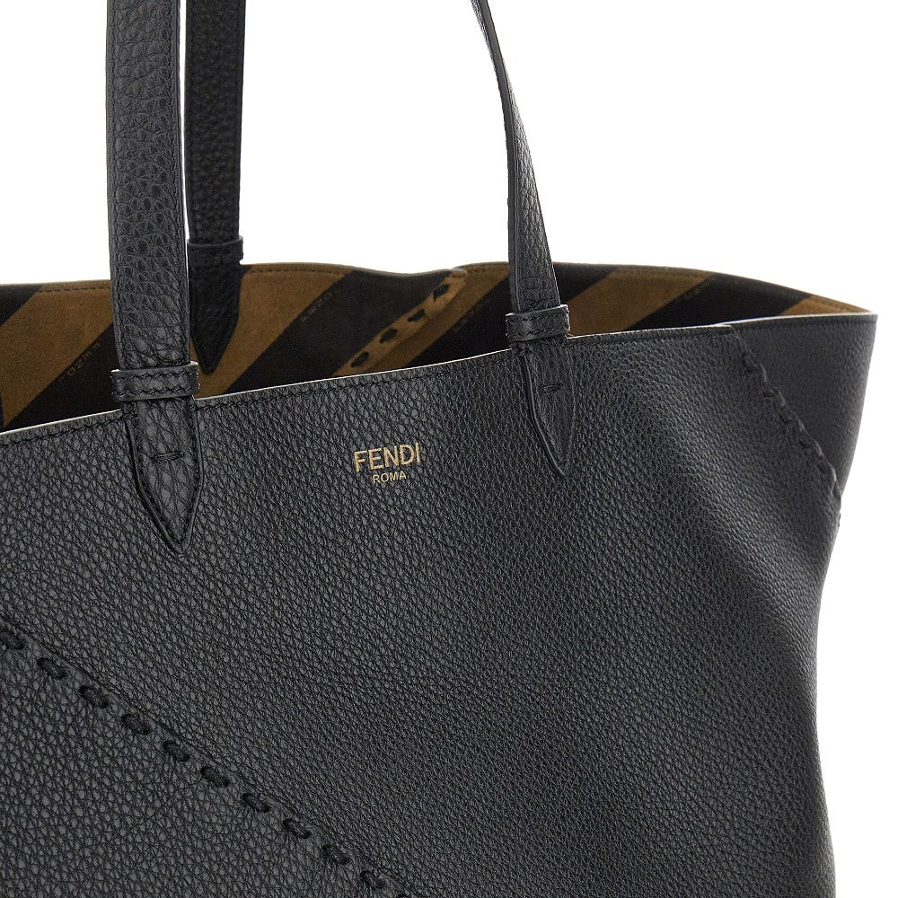 Shopping bag 'Diagonal' grande in pelle