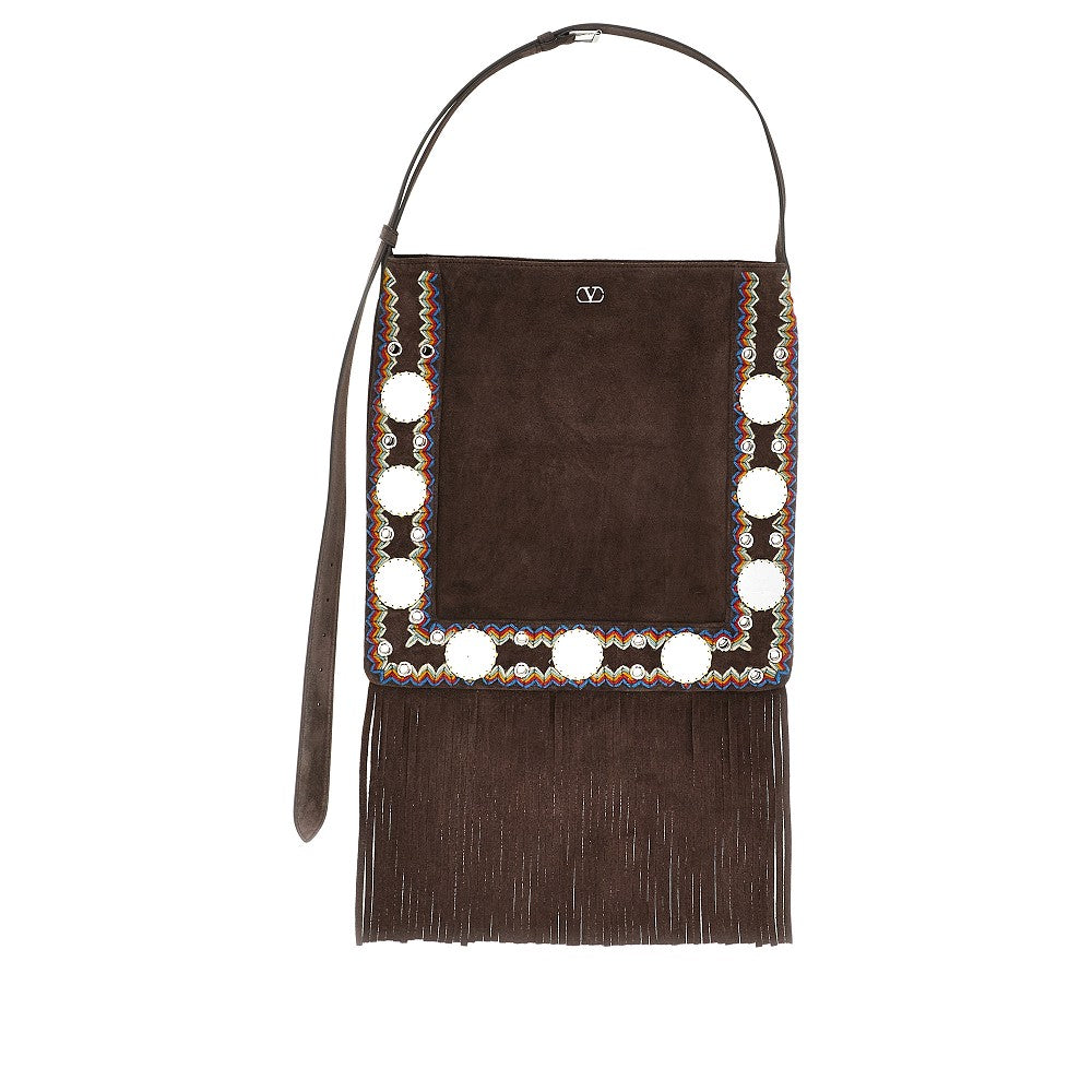 Suede leather 'Nellcôte' shoulder bag