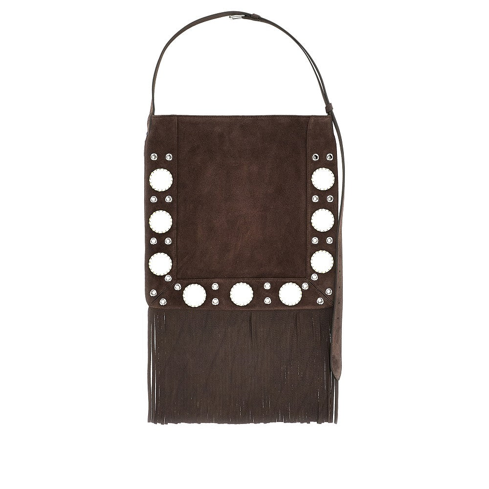 Suede leather 'Nellcôte' shoulder bag