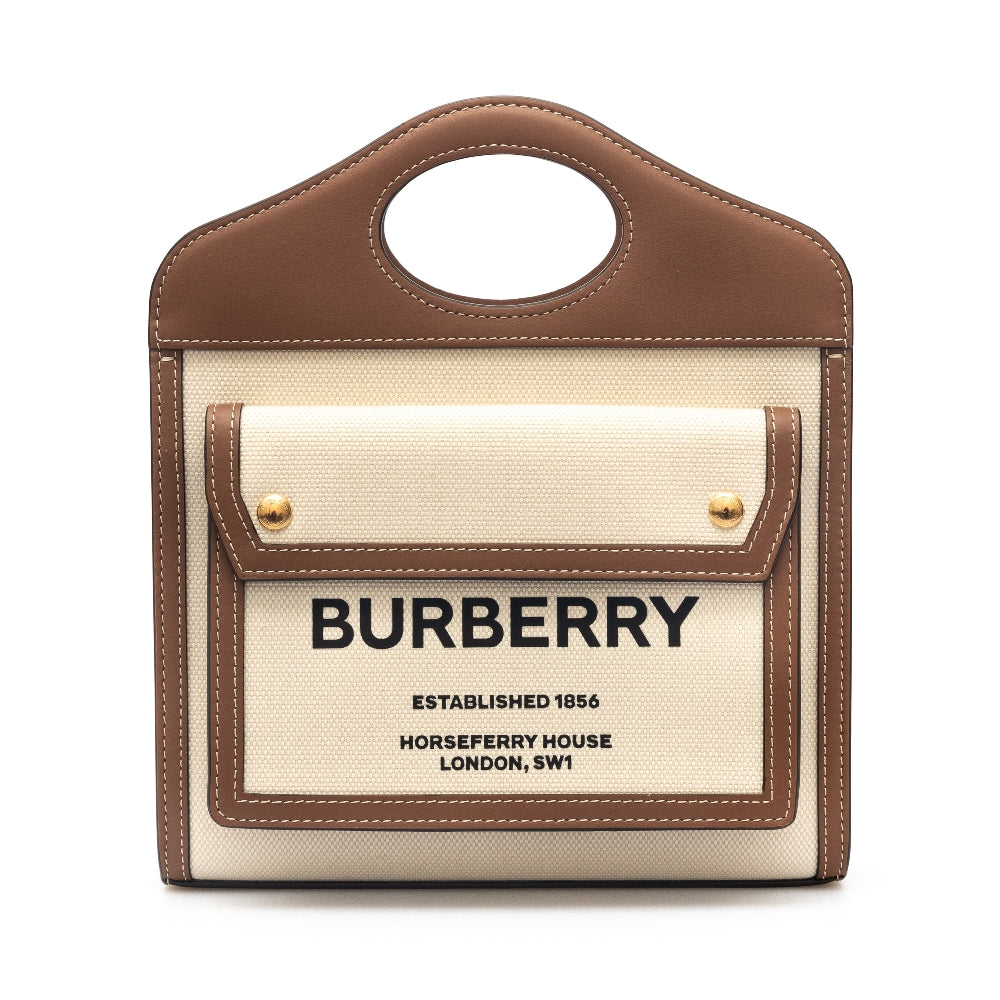 Borsa Pocket mini in tela e pelle