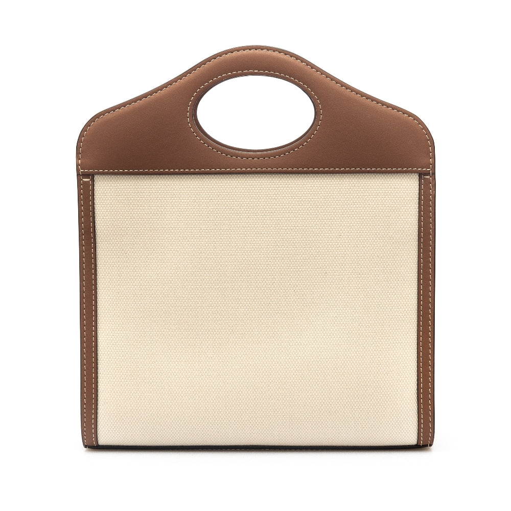 Borsa Pocket mini in tela e pelle