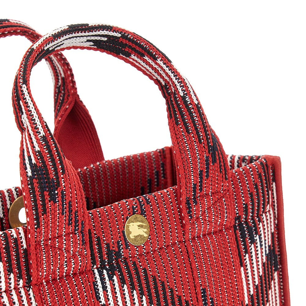 Tote bag mini in maglia Check