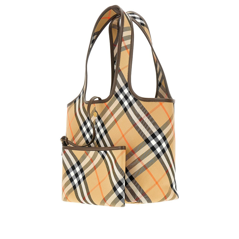 Check cotton small tote bag